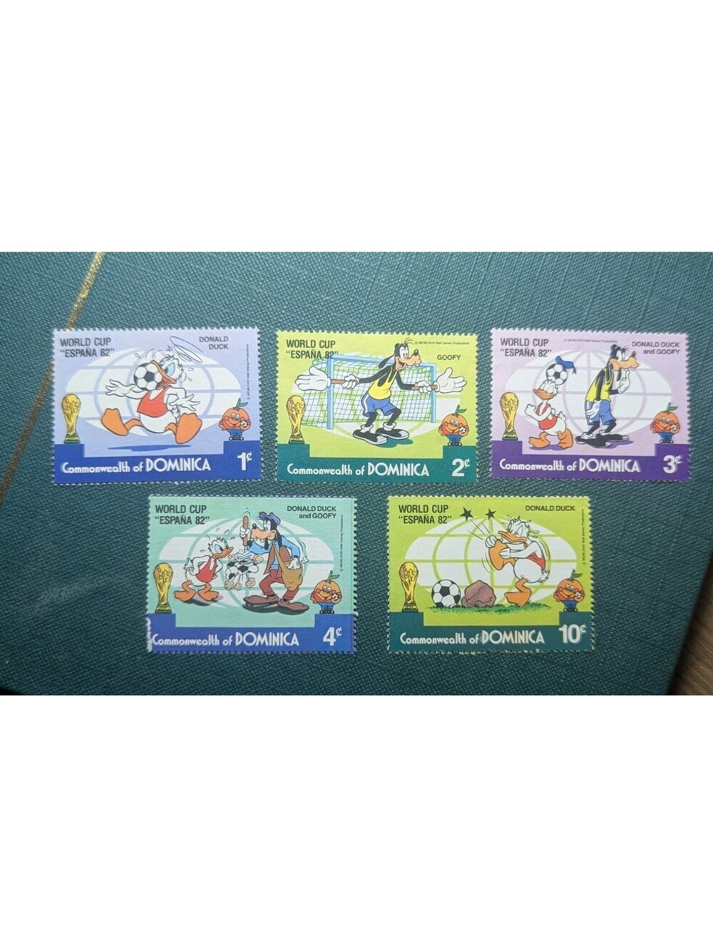 1982 Disney World Cup Football/Soccer Stamps Dominica Postage Stamps (Set of 5)